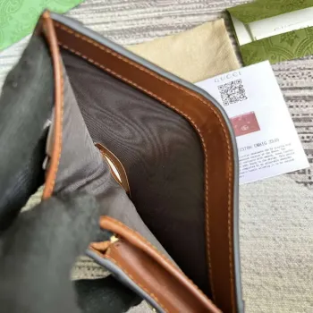 Gucci 723786 GG Matelassé Card Case Wallet Brown