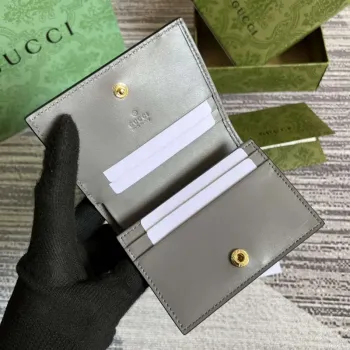Gucci 723786 GG Matelassé Card Case Wallet Grey