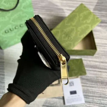 Gucci 723784 GG Matelassé Zip Around Wallet Black