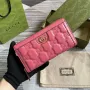 Gucci 723784 GG Matelassé Zip Around Wallet Rose pink