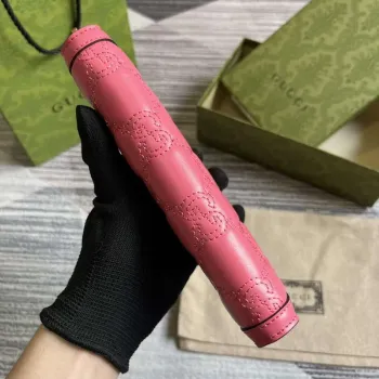 Gucci 723784 GG Matelassé Zip Around Wallet Rose pink