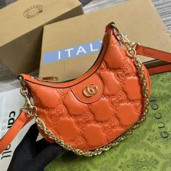 Gucci 739736 GG Matelassé Mini Bag Orange