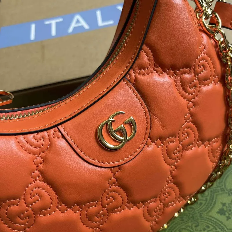 Gucci 739736 GG Matelassé Mini Bag Orange