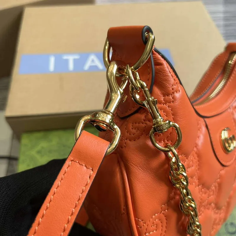 Gucci 739736 GG Matelassé Mini Bag Orange