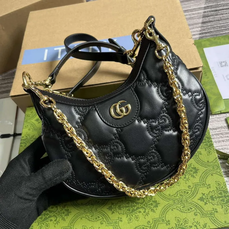 Gucci 739736 GG Matelassé Mini Bag Black
