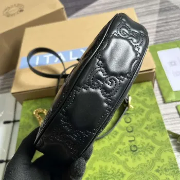 Gucci 739736 GG Matelassé Mini Bag Black