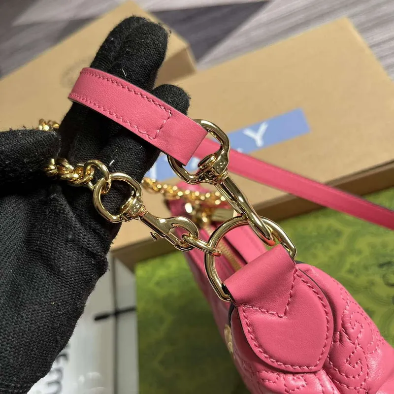 Gucci 739736 GG Matelassé Mini Bag Rose pink