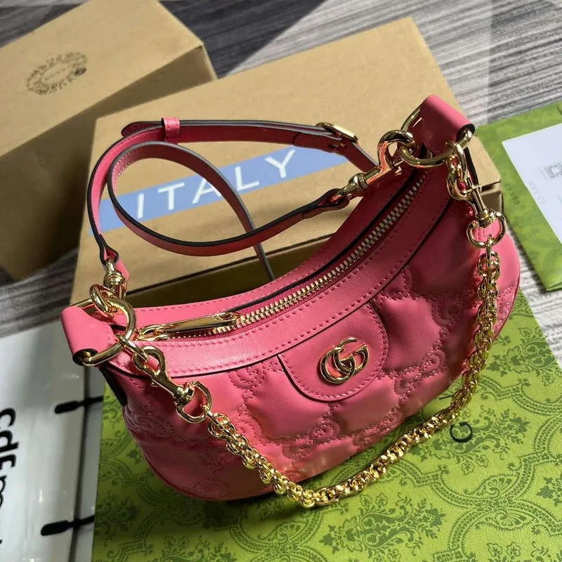Gucci 739736 GG Matelassé Mini Bag Rose pink