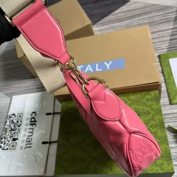 Gucci 739709 GG Matelassé Small Shoulder Bag Rose pink