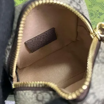 Gucci 726252 Strawberry Coin Purse with Double G Brown