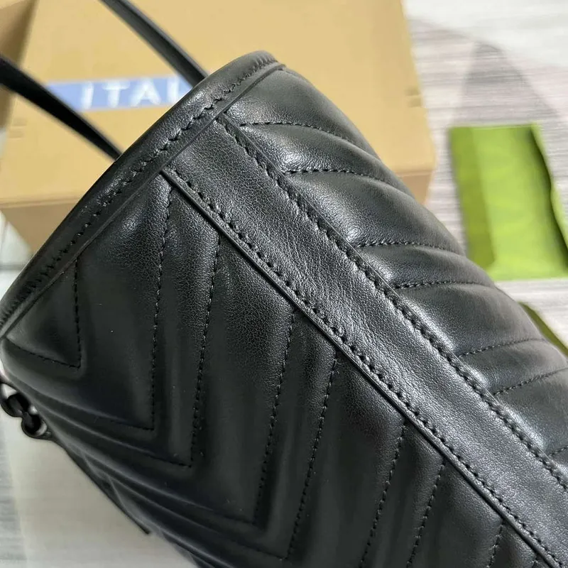 Gucci 739684 GG Marmont Large Tote Bag Black