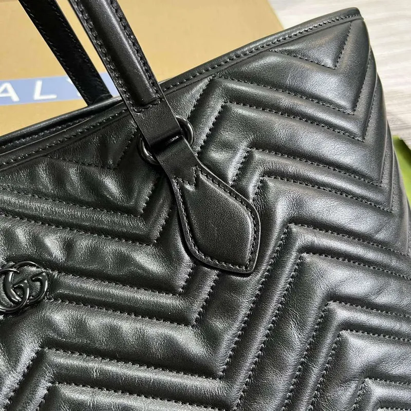 Gucci 739684 GG Marmont Large Tote Bag Black