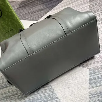 Gucci 725683 Large Tote Bag With Tonal Double G Gray