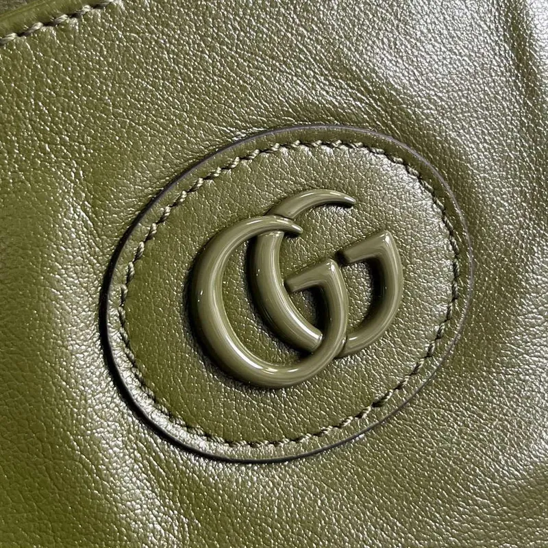 Gucci 725683 Large Tote Bag With Tonal Double G Forest green