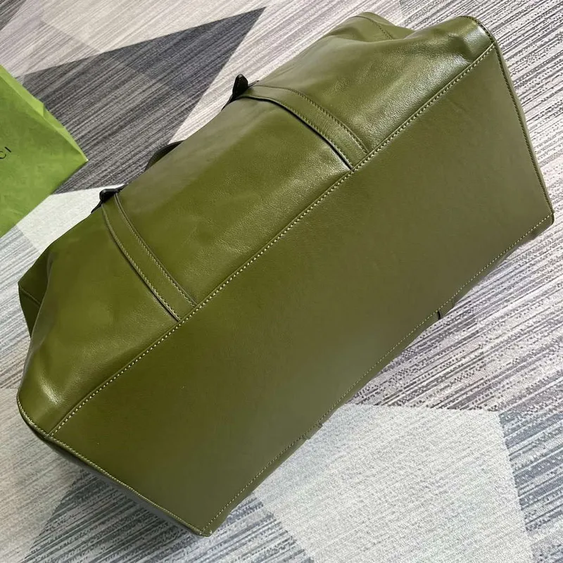 Gucci 725683 Large Tote Bag With Tonal Double G Forest green