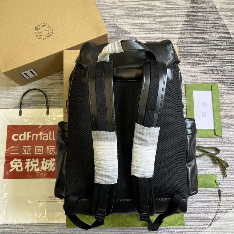 Gucci 725657 Backpack With Tonal Double G Black