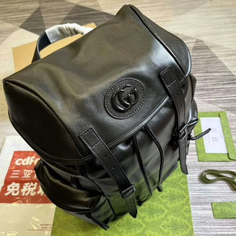 Gucci 725657 Backpack With Tonal Double G Black