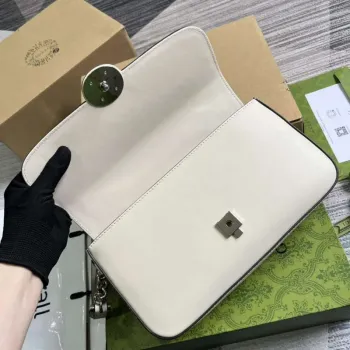 Gucci 739721 Petite GG Small Shoulder Bag White