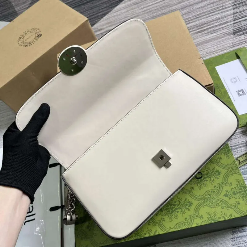 Gucci 739721 Petite GG Small Shoulder Bag White