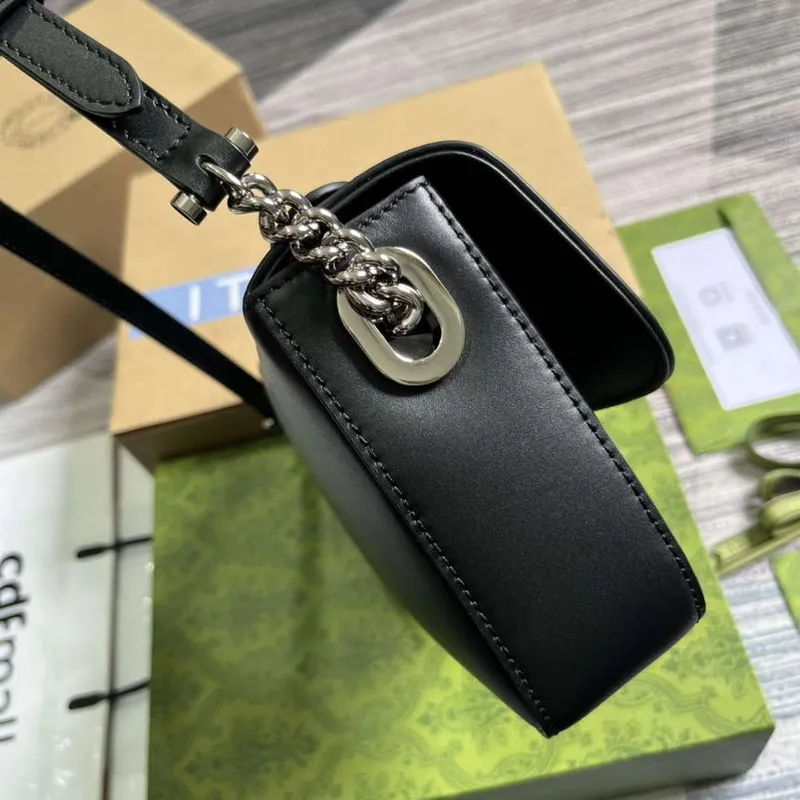 Gucci 739721 Petite GG Small Shoulder Bag Black