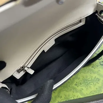 Gucci 739721 Petite GG Small Shoulder Bag Black and white