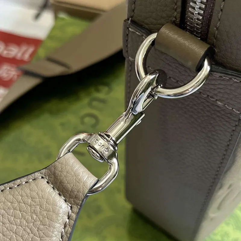 Gucci 658573 Men’s GG embossed briefcase Bag Taupe