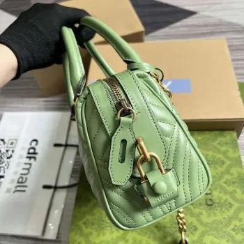 Gucci 746319 GG Marmont Small Top Handle Bag Green
