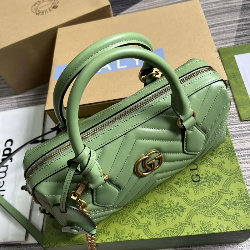 Gucci 746319 GG Marmont Small Top Handle Bag Green