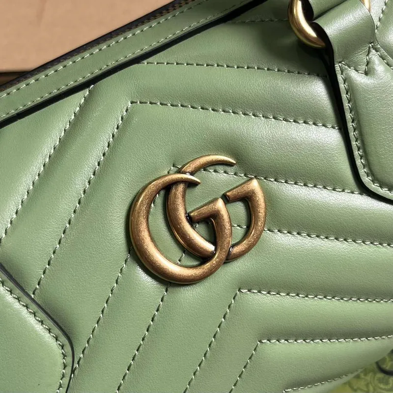 Gucci 746319 GG Marmont Small Top Handle Bag Green