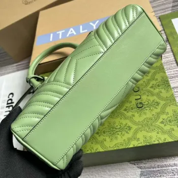 Gucci 746319 GG Marmont Small Top Handle Bag Green