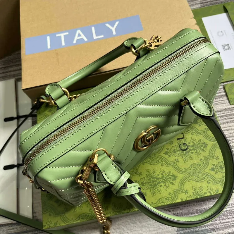 Gucci 746319 GG Marmont Small Top Handle Bag Green