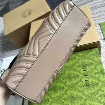 Gucci 746319 GG Marmont Small Top Handle Bag Milk tea