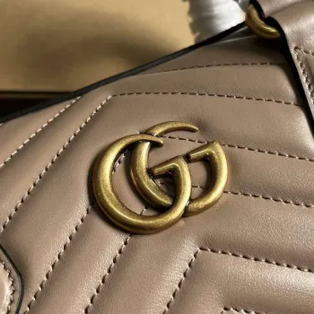 Gucci 746319 GG Marmont Small Top Handle Bag Milk tea