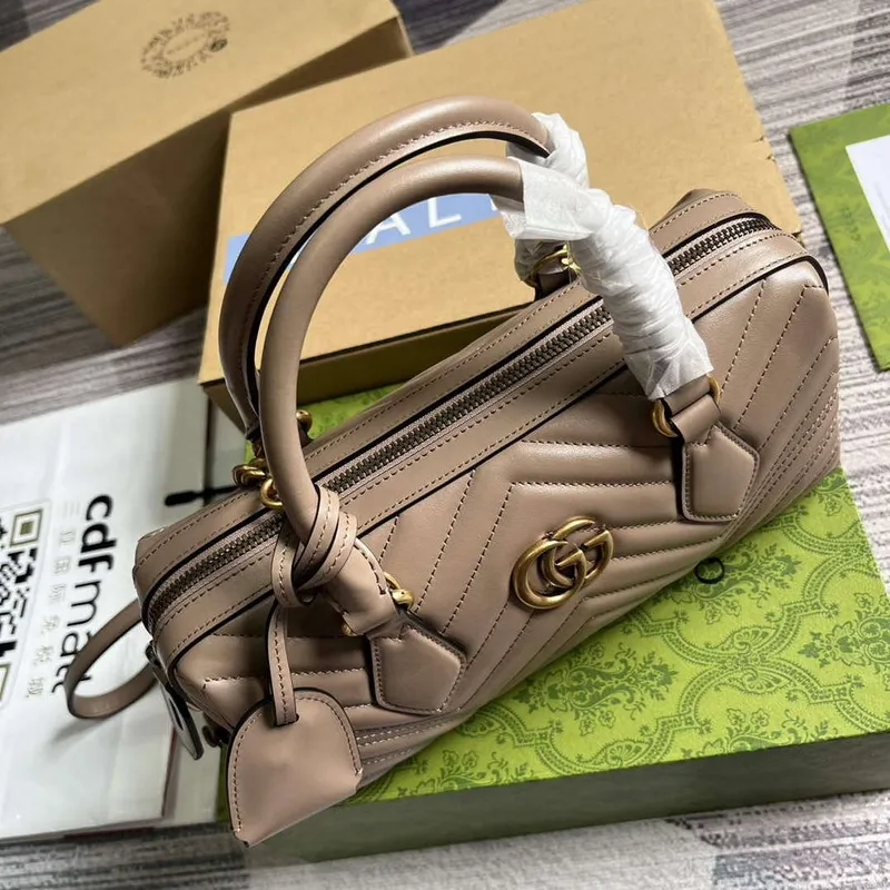 Gucci 746319 GG Marmont Small Top Handle Bag Milk tea