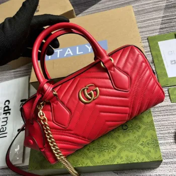 Gucci 746319 GG Marmont Small Top Handle Bag Red