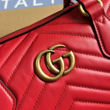 Gucci 746319 GG Marmont Small Top Handle Bag Red