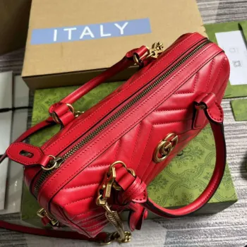 Gucci 746319 GG Marmont Small Top Handle Bag Red