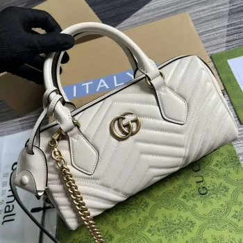 Gucci 746319 GG Marmont Small Top Handle Bag White