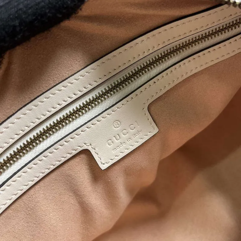 Gucci 746319 GG Marmont Small Top Handle Bag White