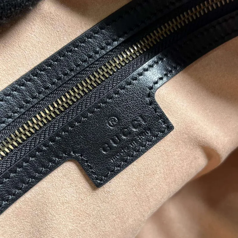 Gucci 746319 GG Marmont Small Top Handle Bag Black