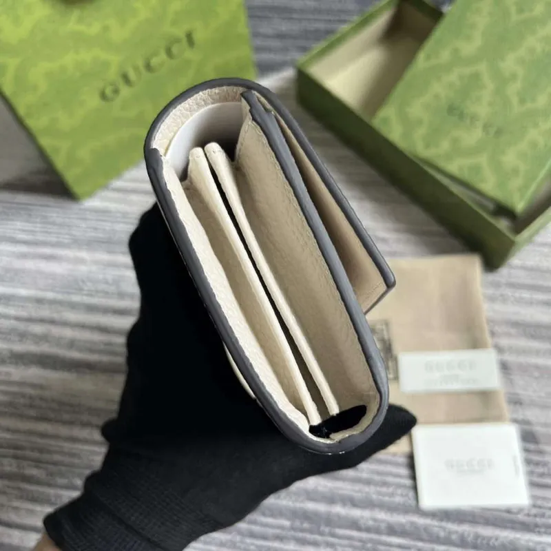 Gucci 750461 Wallet With Interlocking G Python Bow White