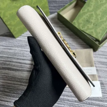 Gucci 750461 Wallet With Interlocking G Python Bow White