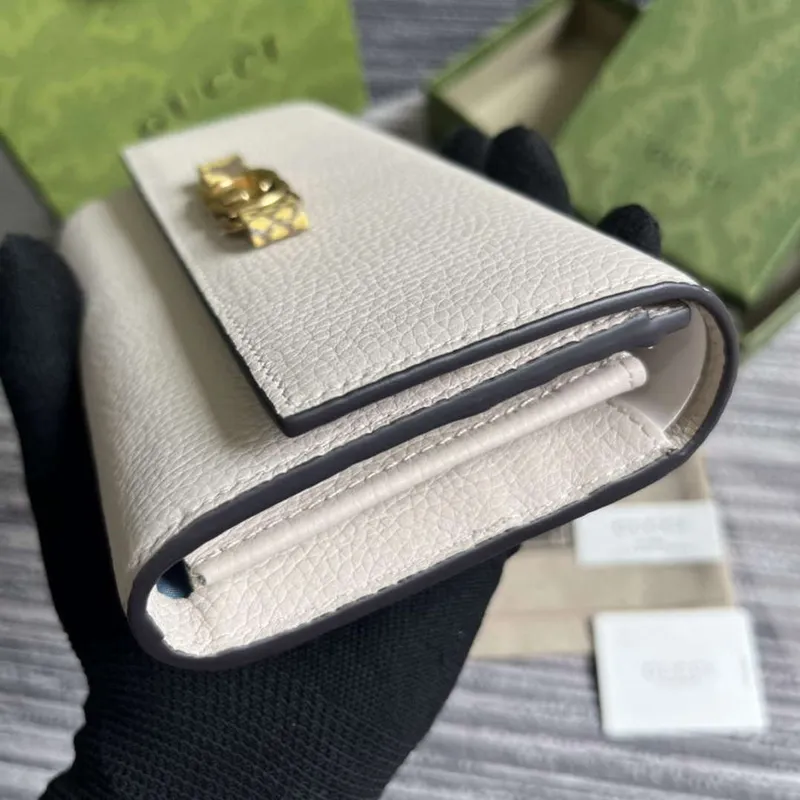 Gucci 750461 Wallet With Interlocking G Python Bow White