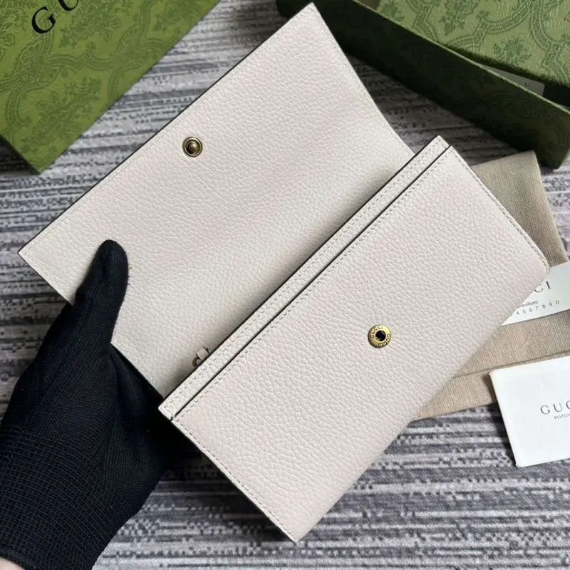 Gucci 750461 Wallet With Interlocking G Python Bow White