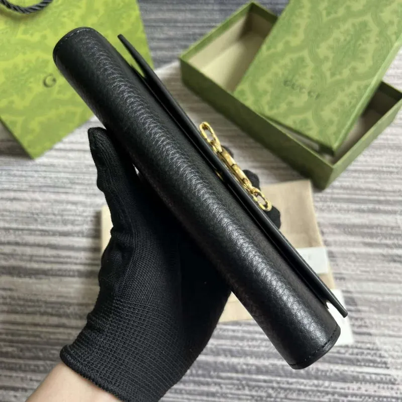 Gucci 750461 Wallet With Interlocking G Python Bow Black