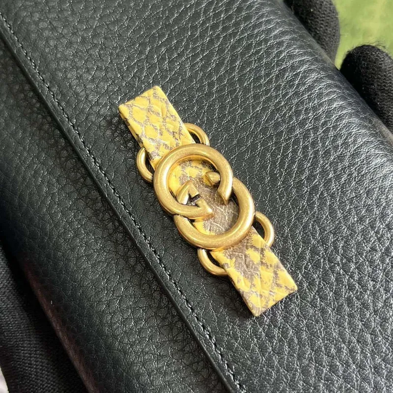 Gucci 750461 Wallet With Interlocking G Python Bow Black