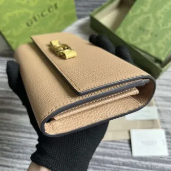 Gucci 750461 Wallet With Interlocking G Python Bow Rose beige