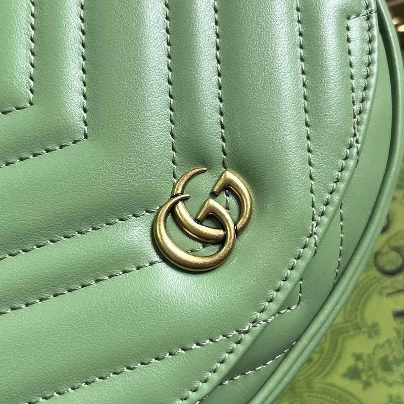Gucci 746431 GG Marmont Matelassé Chain Mini Bag Green
