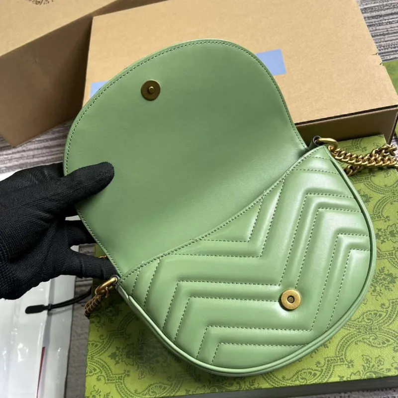 Gucci 746431 GG Marmont Matelassé Chain Mini Bag Green