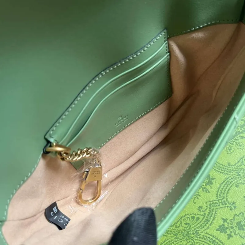 Gucci 746431 GG Marmont Matelassé Chain Mini Bag Green
